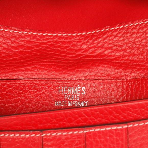 Cheap Fake Hermes Bearn Japonaise Bi-Fold Wallets H208 Red - Click Image to Close
